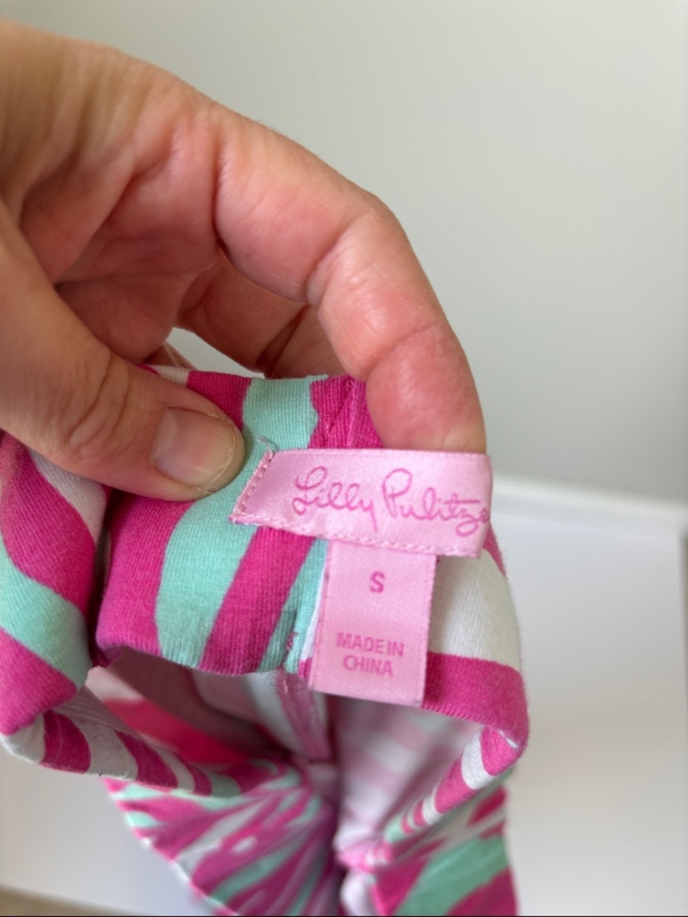 Lilly Pulitzer Spandex Blend Pink, Aqua & White Patterned Flare Pants - S - Picture 6 of 8